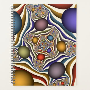 Flying Up Colourful Modern Abstract Fractal Art Planner