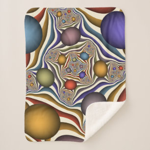 Flying Up, Colourful, Modern, Abstract Fractal Art Sherpa Blanket