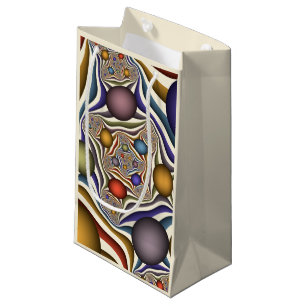 Flying Up Colourful Modern Abstract Fractal Art Small Gift Bag