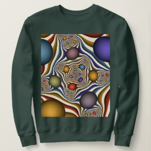 Flying Up, Colourful Modern Abstract Fractal Art Sweatshirt