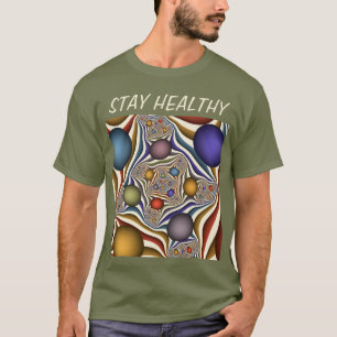 Flying Up Colourful Modern Abstract Fractal Art T-Shirt