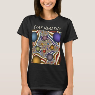 Flying Up Colourful Modern Abstract Fractal Art T-Shirt