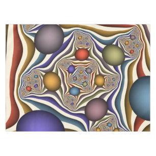 Flying Up Colourful Modern Abstract Fractal Art Tablecloth