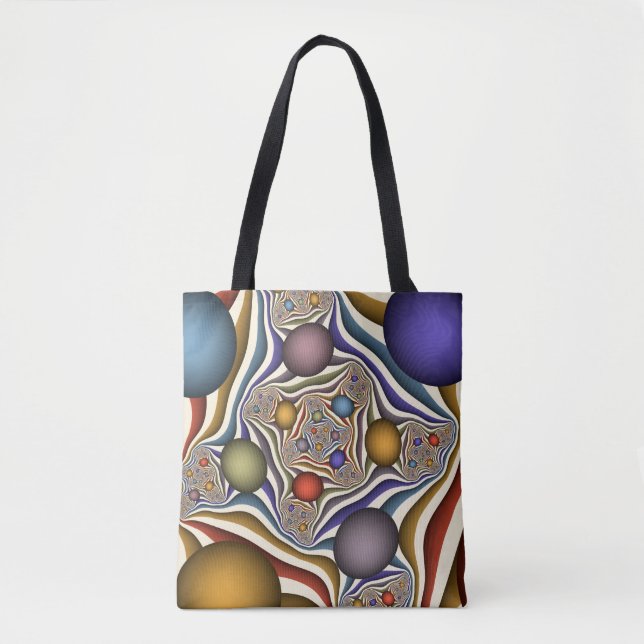 Flying Up Colourful Modern Abstract Fractal Art Tote Bag (Front)