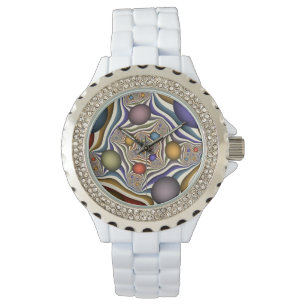 Flying Up Colourful Modern Abstract Fractal Art Watch