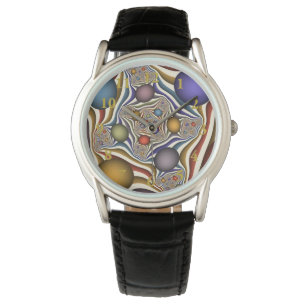Flying Up Colourful Modern Abstract Fractal Art Watch