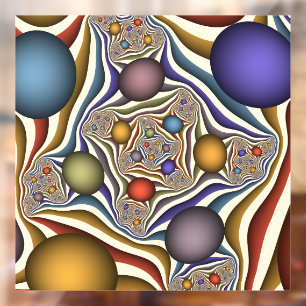 Flying Up, Colourful Modern Abstract Fractal Art Window Cling