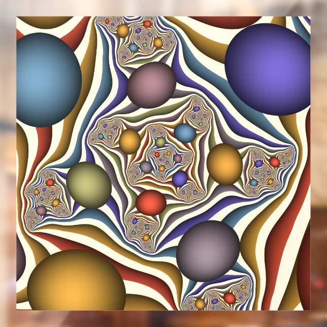 Flying Up, Colourful Modern Abstract Fractal Art Window Cling (Sheet 2)