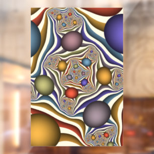 Flying Up, Colourful Modern Abstract Fractal Art Window Cling