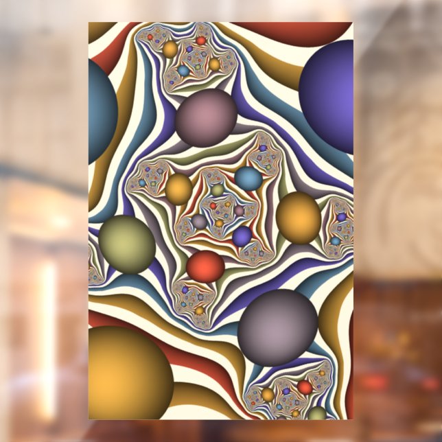 Flying Up, Colourful Modern Abstract Fractal Art Window Cling (Sheet 2)