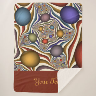 Flying Up Colourful Modern Abstract Fractal Name Sherpa Blanket