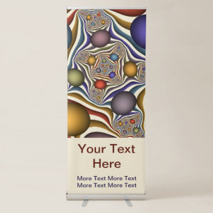 Flying Up, Colourful Modern Abstract Fractal Text Retractable Banner