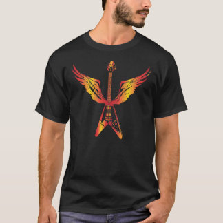 Flying V Guitar (Flames) T-Shirt