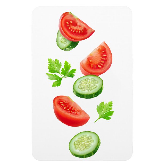 Flying vegetables magnet (Vertical)