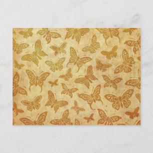 Flying Vintage Butterflies Pattern Postcard