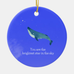 Flying Whale Ceramic Tree Decoration