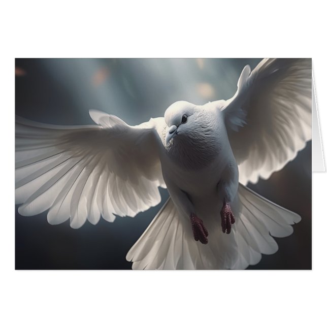 Flying White Peace Dove (Front Horizontal)