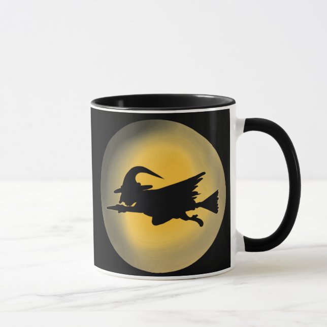Flying Wicked Witch Silhouette Mug (Right)