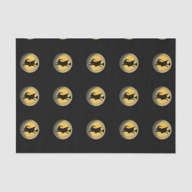 Flying Wicked Witch Silhouette Tissue Paper (Front)