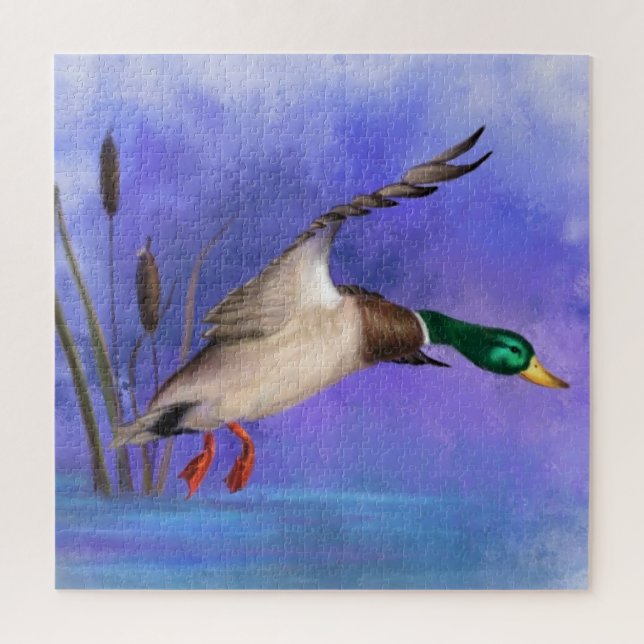 Flying Wild Mallard Duck Puzzle (Vertical)