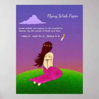 Flying Wish Paper Poster