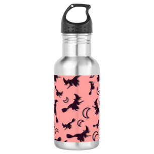 Flying witch among half moon at Halloween night 3D 532 Ml Water Bottle