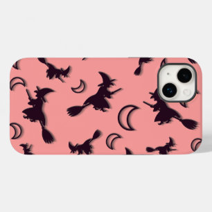 Flying witch among half moon at Halloween night 3D Case-Mate iPhone 14 Plus Case