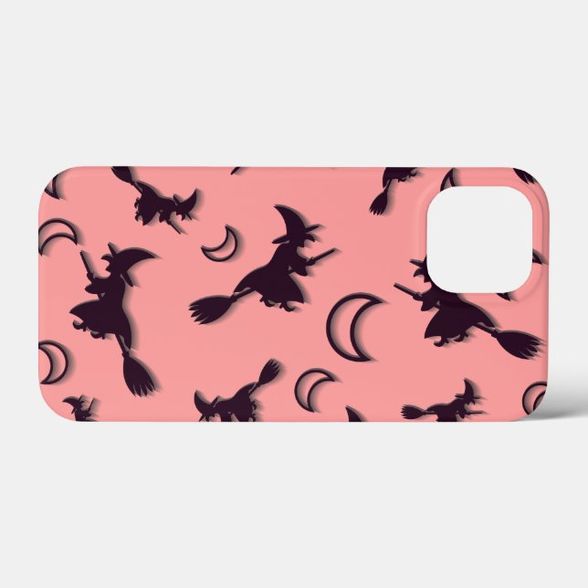 Flying witch among half moon at Halloween night 3D Case-Mate iPhone Case (Back (Horizontal))