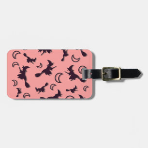 Flying witch among half moon at Halloween night 3D Luggage Tag