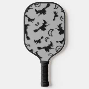 Flying witch among half moon at Halloween night 3D Pickleball Paddle