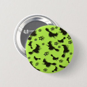 Flying witch among stars at Halloween night 3D 6 Cm Round Badge