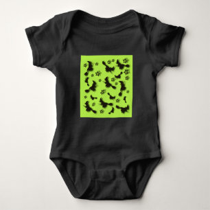 Flying witch among stars at Halloween night 3D Baby Bodysuit