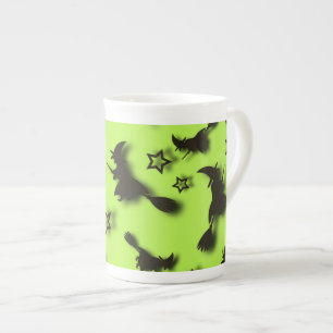 Flying witch among stars at Halloween night 3D Bone China Mug