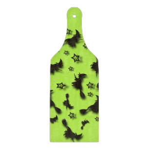 Flying witch among stars at Halloween night 3D  Cutting Board