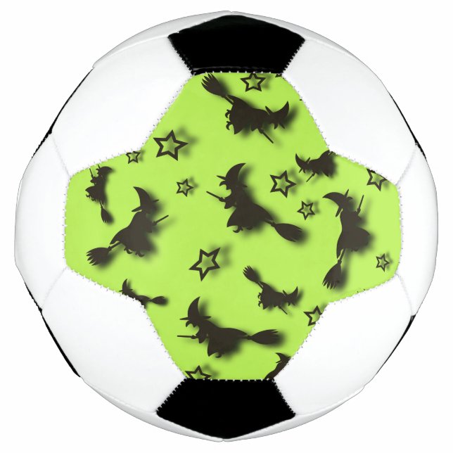 Flying witch among stars at Halloween night 3D Football (Front)