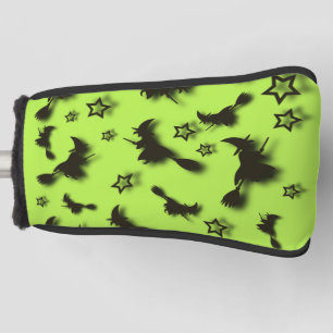 Flying witch among stars at Halloween night 3D Golf Head Cover