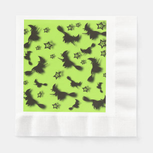 Flying witch among stars at Halloween night 3D Napkin