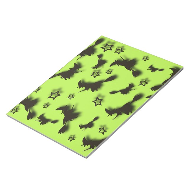 Flying witch among stars at Halloween night 3D Notepad (Angled)