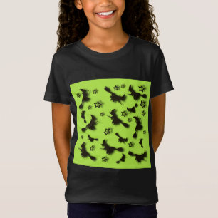 Flying witch among stars at Halloween night 3D T-Shirt