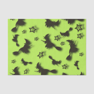 Flying witch among stars at Halloween night 3D Tissue Paper