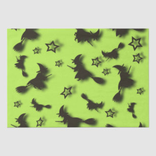 Flying witch among stars at Halloween night 3D  Tissue Paper
