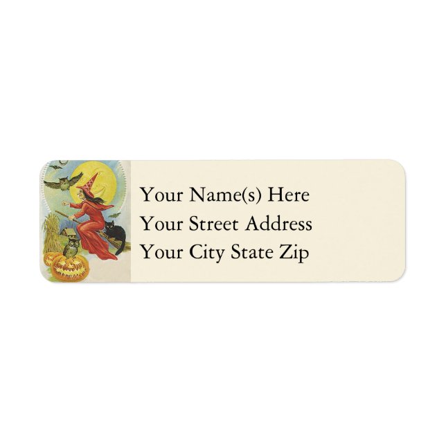 Flying Witch and Owls Vintage Halloween (Front)