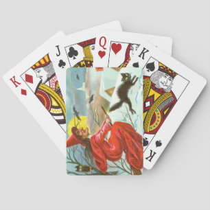Flying Witch Black Cat Owl Bat Snow Playing Cards