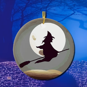 Flying Witch Ceramic Tree Decoration
