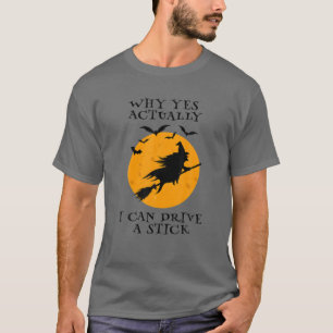 Flying Witch Costume Halloween Funny Witch For Wom T-Shirt