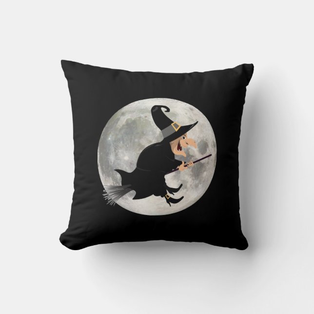 Flying Witch Halloween Cushion (Front)