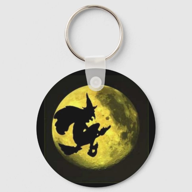 Flying Witch Halloween Keychain (Front)