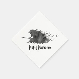 Flying Witch Halloween Paper Napkins