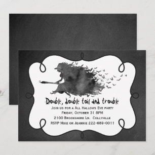 Flying Witch Halloween Party Invitation