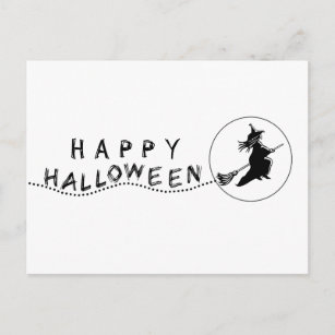 Flying Witch Halloween Postcard